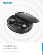 MOMAX BT11D Pills Lite 3 True Wireless Stereo Earbuds - Black - Image 2