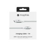 ⁦Mophie Essentials USB-C Lightning Cable - 60W - 1M – White⁩ - الصورة ⁦2⁩