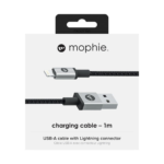 ⁦Mophie Essentials USB-C Lightning Cable - 60W - 1M – Black⁩ - الصورة ⁦2⁩