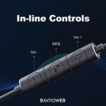 ⁦RAVPower Stereo wired Earphones 3.5mm plug RP -BH1007⁩ - الصورة ⁦5⁩