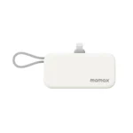 momax 1 -Power Mini 5000mAm 3 -in -1 Battery Pack with Lightning Plug (iP130MFIW) 20w - White - Image 2