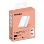 ⁦MOMAX IP123W Q.MAG Minimal2 15W 10000mAh Magnetic Wireless Battery Pack Palm Size - White⁩ - الصورة ⁦5⁩