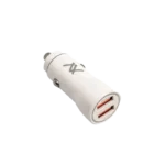 Lavvento Ultra -Fast QC3 Car Charger Dual USB 18W - White