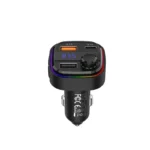 RECCI 1.2.USB-C+USB-A*2 2.15W+15W 3.car U disk FM charging multifunctional use - RQ08 (15W+15W) - Black - Image 2