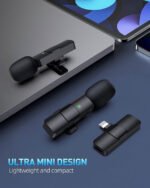 General K10 K1 Wireless Microphone for iPhone iPad Wireless Plug Play - Black - Image 4