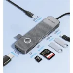 MOMAX 7in1 multi -function USB -C hub (DH17) - Gray - Image 4