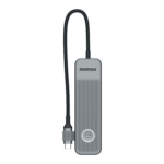 MOMAX 7in1 multi -function USB -C hub (DH17) - Gray - Image 2