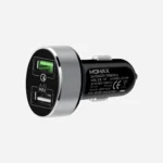 MOMAX Dual Port USB car charger 30w (UC9D) - Black