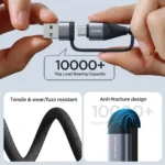 Joyroom cable A37-2T2 USB-A+Type-C to Lightning+Type-C Cable 1.2m - Black - Image 3