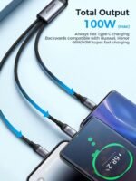 ⁦Joyroom cable S-A21 100W (USB-A to L+C+M) 1.2m - Black⁩ - الصورة ⁦5⁩