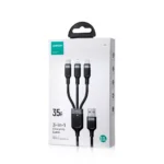 Joyroom cable S-A18 3.5A (USB-A to L+C+M) 0.3m - Black - Image 5