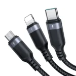Joyroom cable S-A18 3.5A (USB-A to L+C+M) 0.3m - Black - Image 3