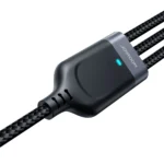 Joyroom cable S-A18 3.5A (USB-A to L+C+M) 0.3m - Black - Image 2