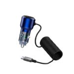 ⁦RECCI Car Charger PD 65W With USB-C Cable - RCC-N22 - Blue⁩ - الصورة ⁦4⁩