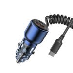 ⁦RECCI Car Charger PD 65W With USB-C Cable - RCC-N22 - Blue⁩ - الصورة ⁦3⁩
